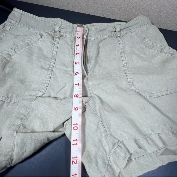 Tommy Bahama 100% Linen Khaki Shorts Size 6 | Leigh Fit Low Rise - Picture 6 of 12